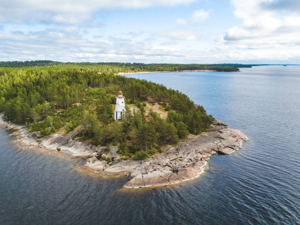 istock Lighthouse at Cape Besov Nos, Lake Onega 1038030366