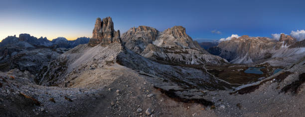 istock Night mountain landcape panorama range in Tre Cime di Lavaredo.Dolomites. 1038049364