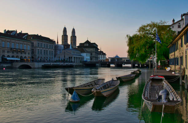 istock Zurich - limmat river in the morning 1038050192