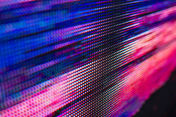 schermo smd led a luce colorata brillante - led abstract the media textured effect foto e immagini stock