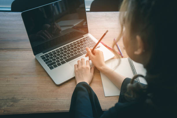 istock Confident happiness young woman working on laptop or notebook in her office. 1038096890
