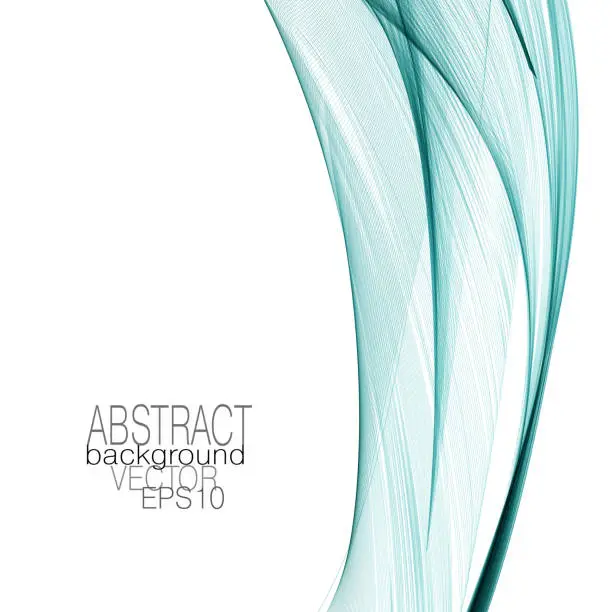 Vector illustration of Art template with bright green flowing veil imitation. Abstract design element. Vector modern shiny lines background. Elegant waving curved lines. Layout for brochure, book, cover, poster, leaflet, flyer. EPS10 illustration