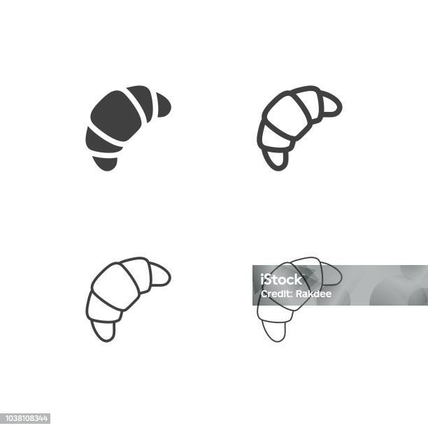 Croissant Icons Multi Series Stock Illustration - Download Image Now - Croissant, Icon Symbol, Illustration