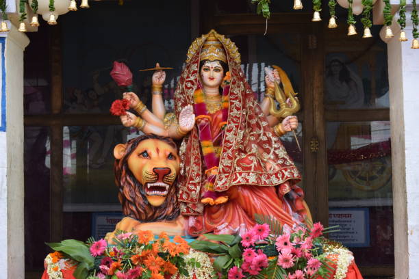 Maa Sherawali Idol : Kangra Devi Maa Sherawali Idol : Kangra Devi durga stock pictures, royalty-free photos & images