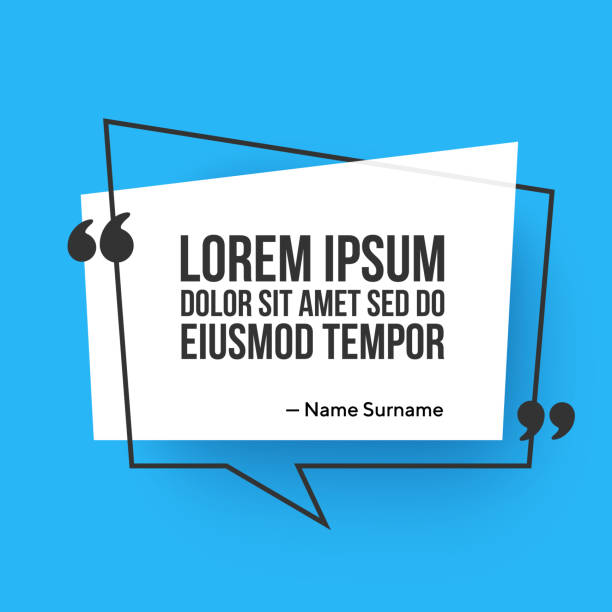 ilustrações, clipart, desenhos animados e ícones de modelo de citação de vetor com espaço reservado para texto em estilo moderno - vacant block