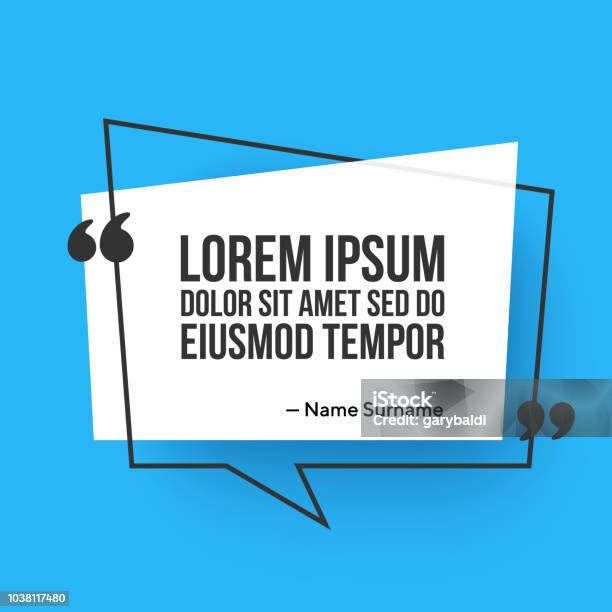 Vetores de Modelo De Citação De Vetor Com Espaço Reservado Para Texto Em Estilo Moderno e mais imagens de Balão - Símbolo Ortográfico