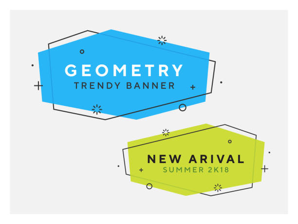 Set of trendy flat geometric vector banners vector art illustration