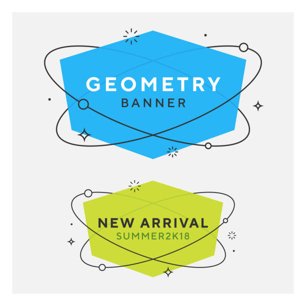 Set of trendy flat geometric vector banners vector art illustration