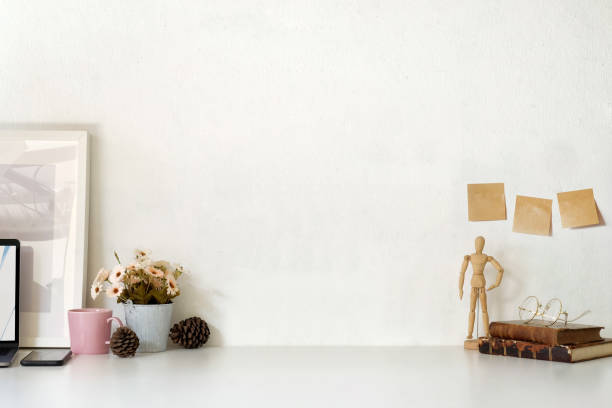 istock Working Space, Desk with supplies and copy space. 1038133240