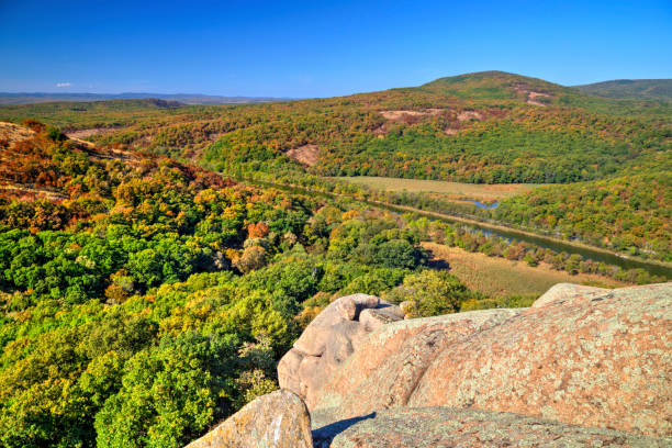 istock Landscape with autumn forest and sea 1038140530