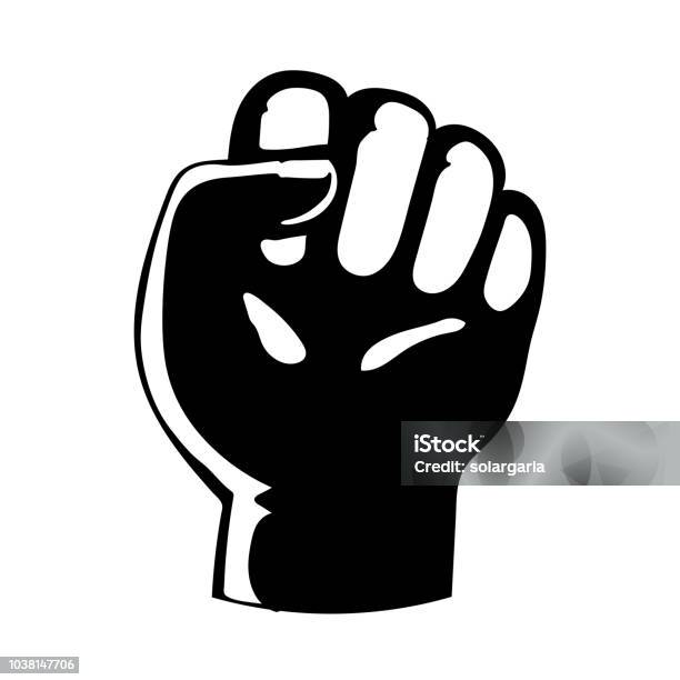 Hand With Fingers Folded Into A Fist Pointing Up Stock Illustration - Download Image Now - Adult, Arm, Art