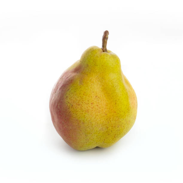istock yellow ripe pear on white background 1038152558