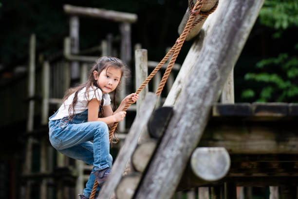 Girl playing in the park