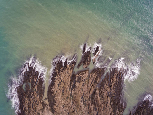 istock Overhead view of a Rocky coastline 1038166564