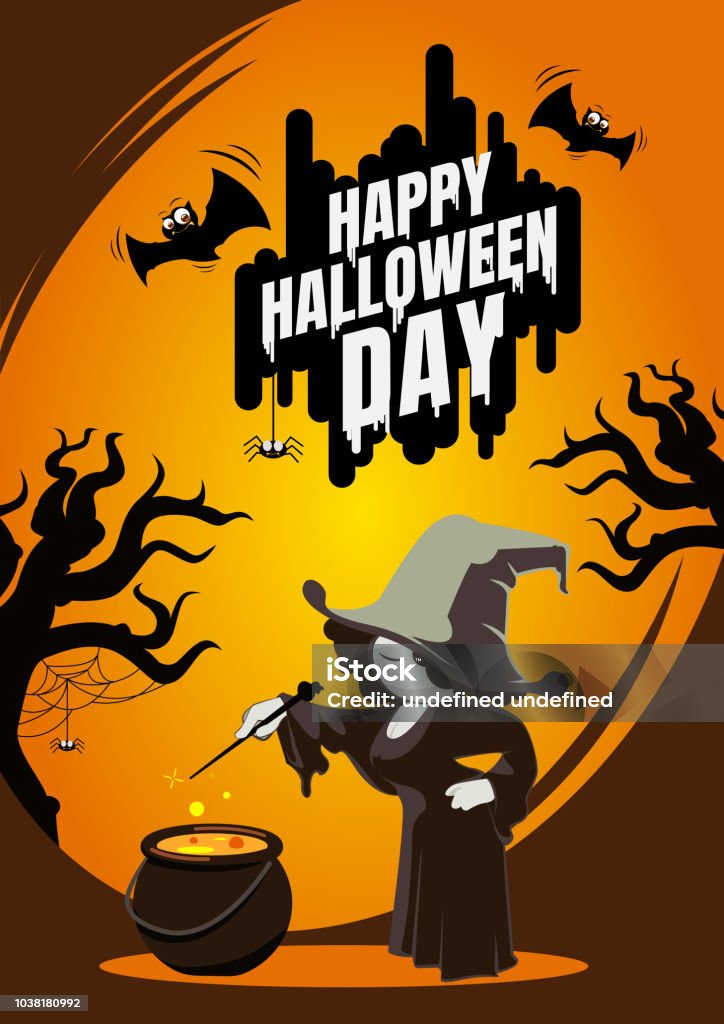 Lijkt op microscopisch druiven Dag Van De Halloween Horror Karakter Heks Maken Magische Vergif Vector  Cartoon Concept Stockvectorkunst en meer beelden van Angst - iStock