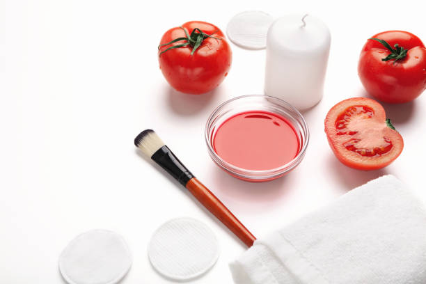 istock Tomato face mask for natural beauty care 1038181744