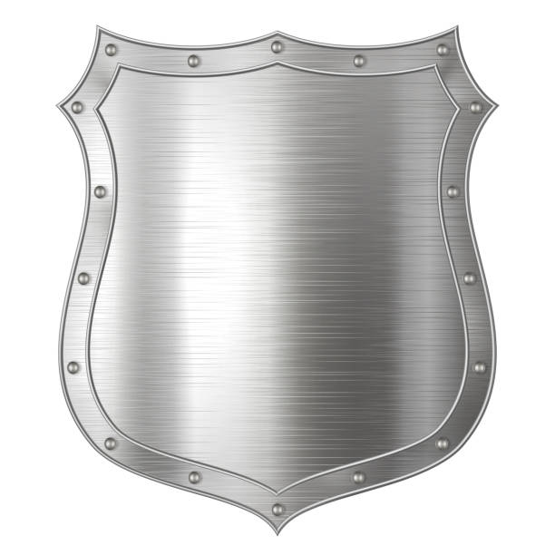 ilustrações, clipart, desenhos animados e ícones de silver shield - vector fantasy elegance safety