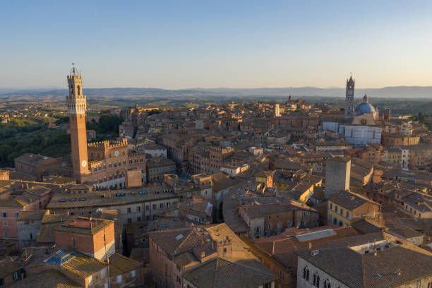 istock Siena Skyline at Sunset - Aerial 1038192046