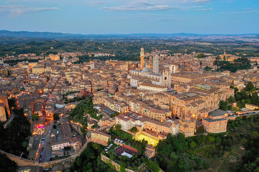 Aerial shot of Siena - Tuscany - Italy - Skyline