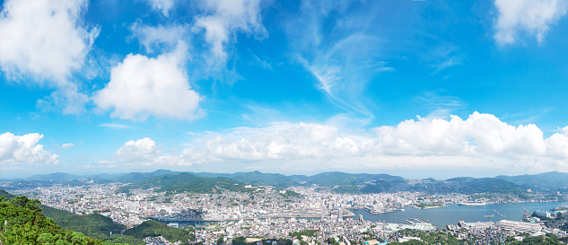 landscape of Nagasaki city in Japan