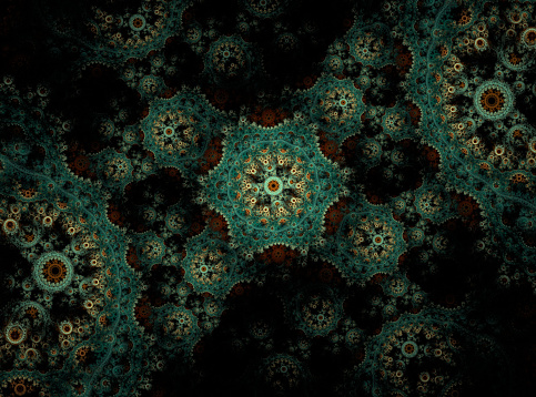 Beautiful abstract fractal kaleidoscope computer-generated image
