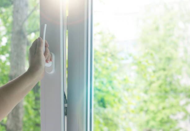 istock To open a window with a mosquito net. Plastic Windows with sunlight background. 1038244446