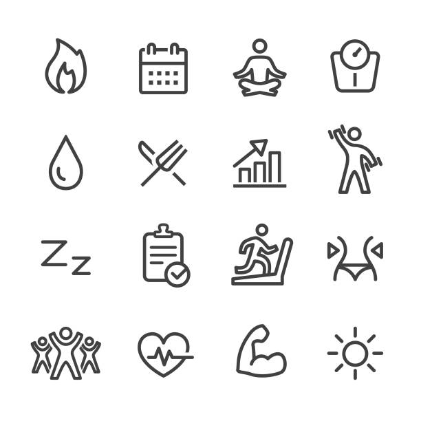 Sport and Activity Icons - Line Series Sport , Activity, Exercising, healthy lifestyle, aerobics stock illustrations