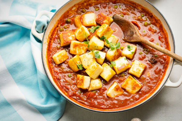 istock Matar paneer with with paneer cheese, peas and tomato sauce. 1038261046