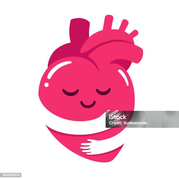 Love Yourself Heart Hug Stock Illustration - Download Image Now - Heart - Internal Organ, Heart Shape, Internal Organ