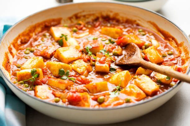 istock Matar paneer with with paneer cheese, peas and tomato sauce. 1038269984