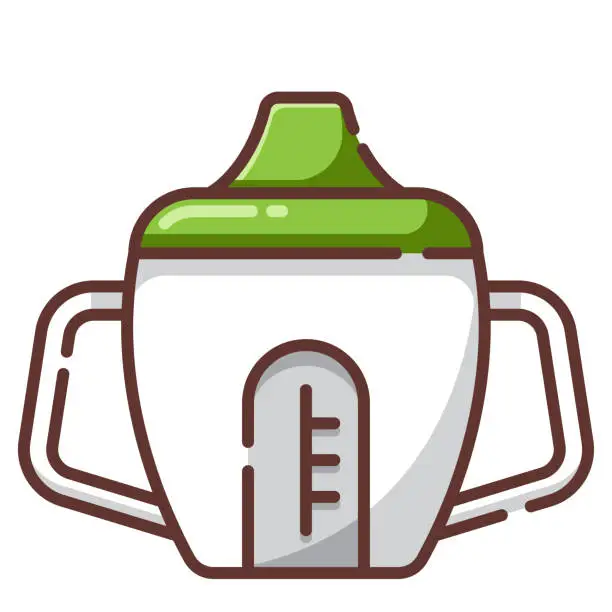 Vector illustration of Sippy cup LineColor illustration