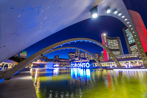 Downtown Toronto at night  amazing modern architecture Ontario Canada