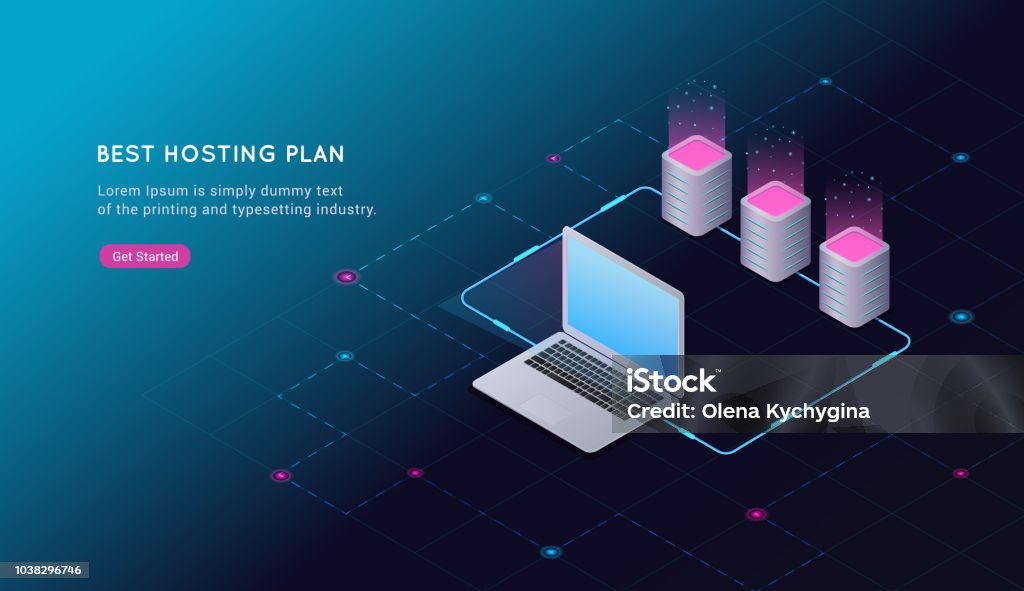 Concept Of Big Data Processing Web Hosting And Server Room Computer ...