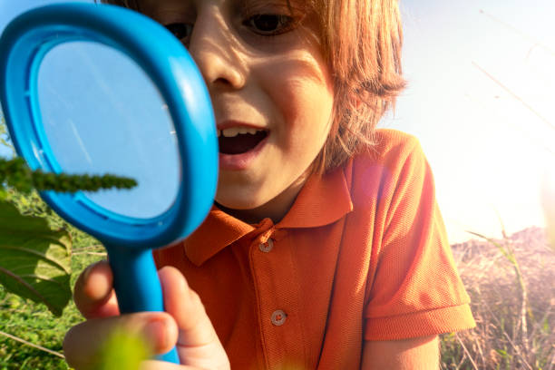 istock Child doing research in nature. 1038322802