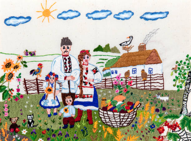 Ukrainian folk embroidery, handmade