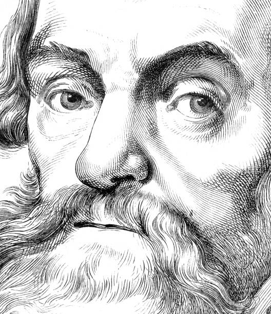 istock Detail of human face man with beard illustration 1038327716