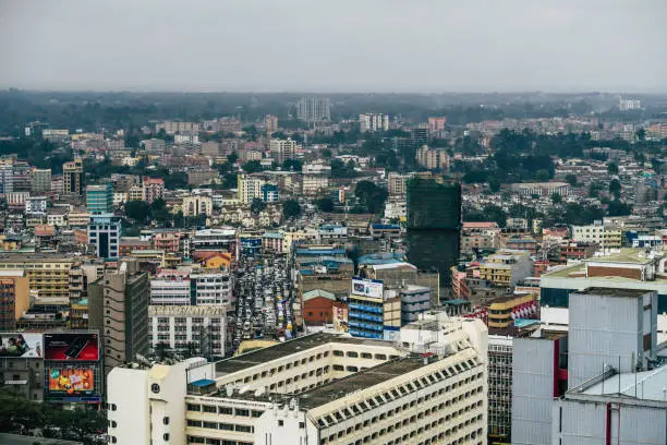 View over the modern city center of Nairobi (Kenya), Skyline