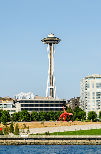 Space Needle & Olympic Sculpture Park in Seattle, Washington, USA on the 5th August 2018