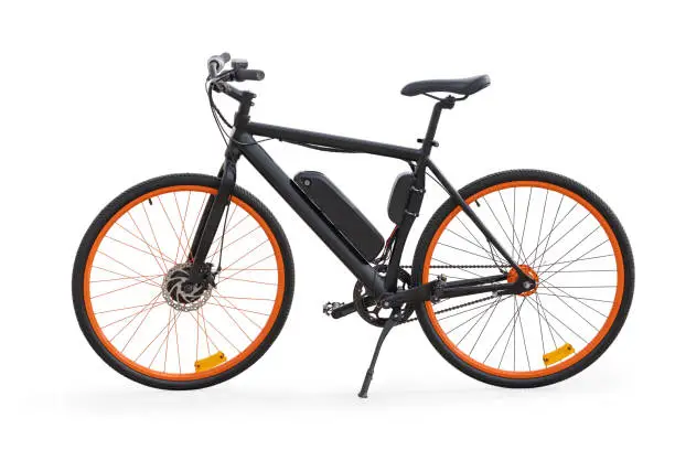 Photo of Black electric bike isolated with clipping path