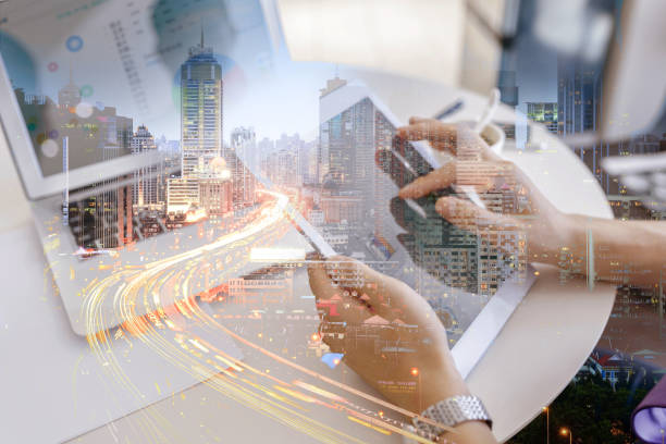 istock Double exposure business person 1038339704