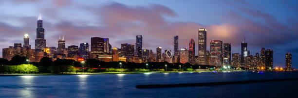 istock Panorama of the Chicago skyline 1038339808