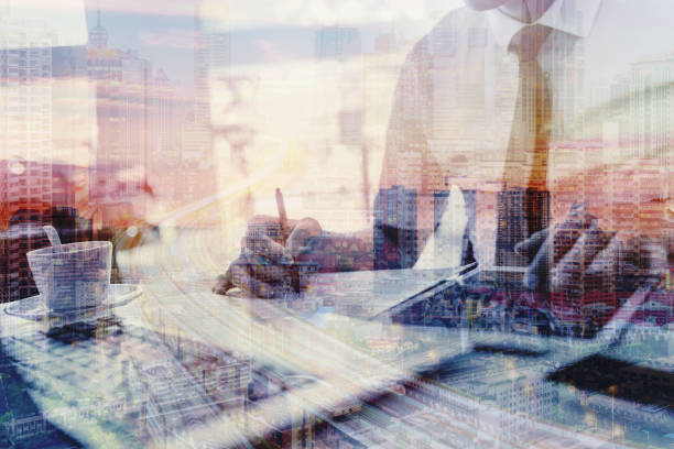 istock Double exposure business person 1038340914