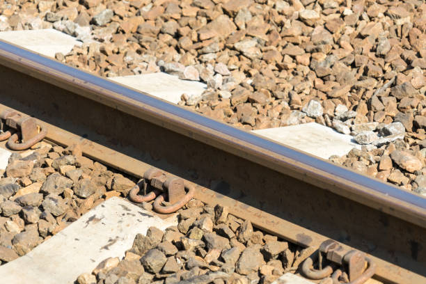 istock Railway for trains and electric trains. Place for your text. 1038360168