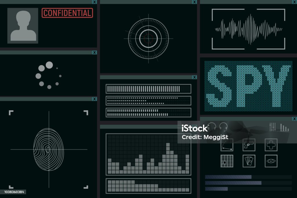 Spy Computer Template Software For The Spy Stock Illustration - Download Image Now ...