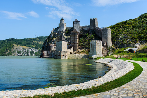 Medieval Golubac fortress on Danube river in Serbia