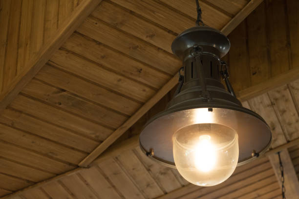istock stained glass chandelier on the ceiling. Place for your text. 1038361032