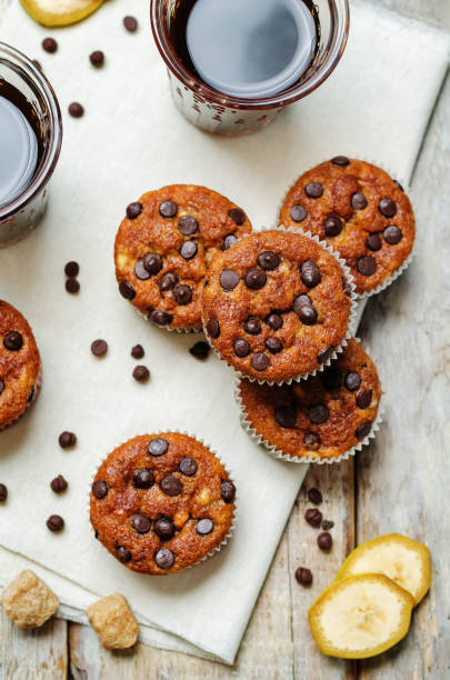 istock Chocolate chips banana muffins with coffee 1038382100