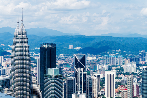Kuala Lumpur city skyline with modern skyscrapers