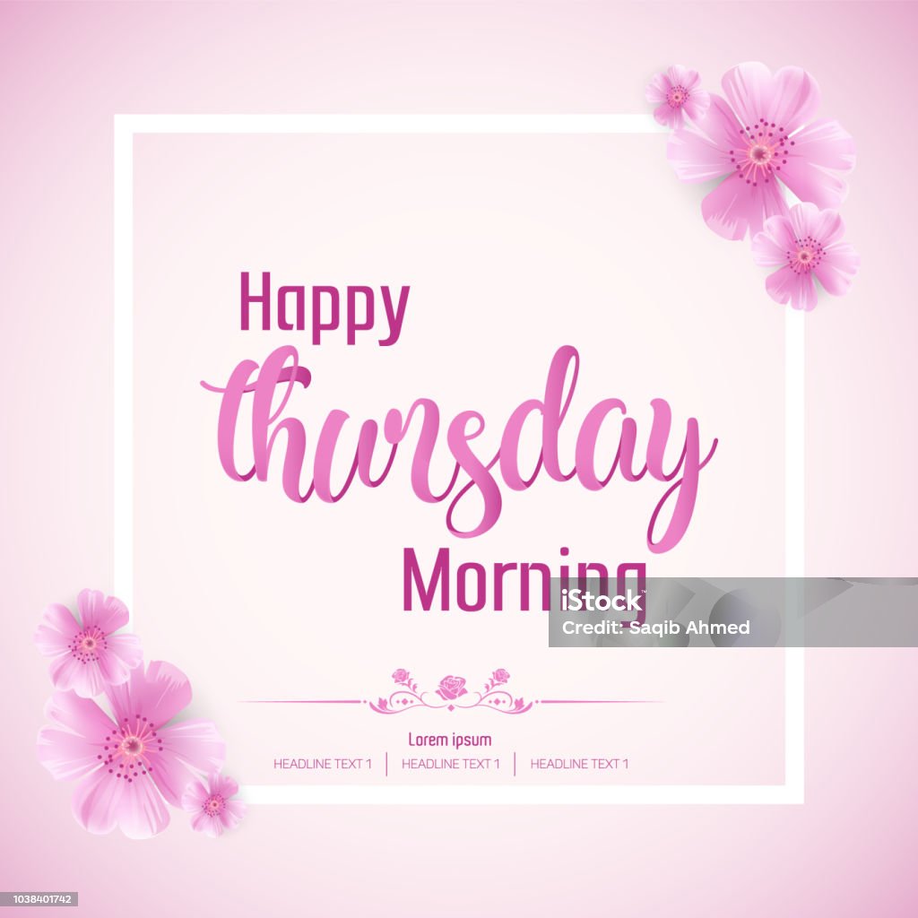 Beautiful Happy Thursday Morning Vector Background Illustration ...