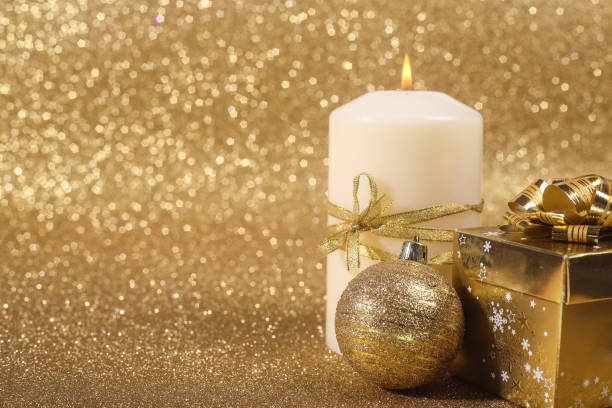 istock Christmas ball on gold glitters 1038402584